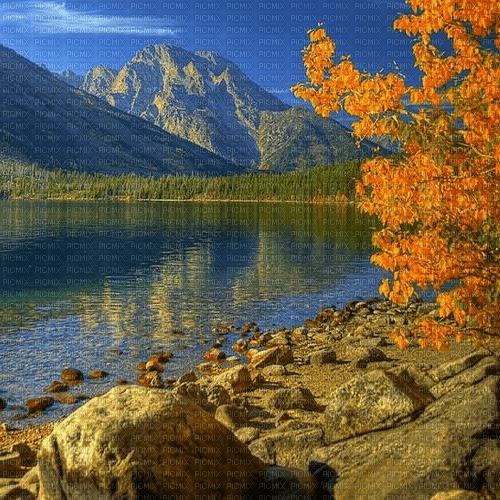 Rena Hintergrund Landschaft See Berge Herbst - png gratuito