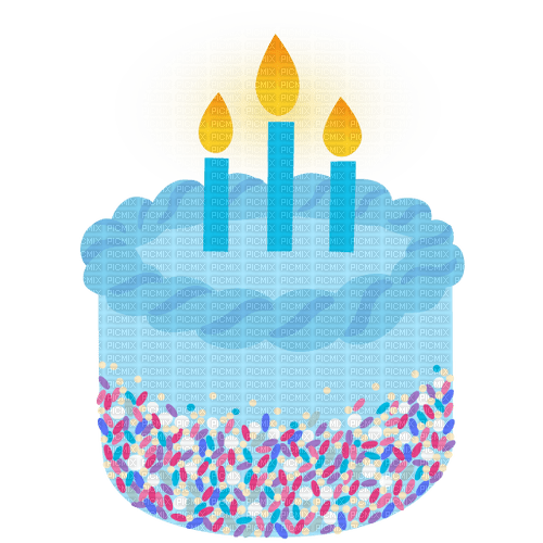 Emoji Kitchen blue birthday cake - darmowe png
