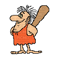 homme prehistorique avec gourdin - Animovaný GIF zadarmo