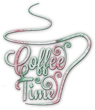 soave text coffee time pink green - бесплатно png