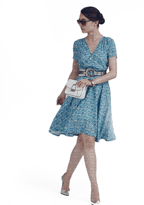 woman in blue dress, sunshine3 - PNG gratuit
