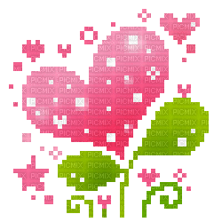 heart flower - GIF animado grátis