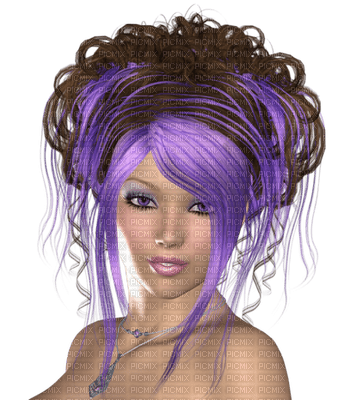 Kaz_Creations Woman Femme Purple Hair - ilmainen png