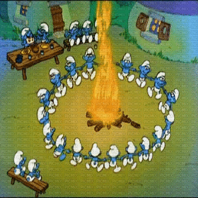 the smurfs  bg gif fond - Gratis animerad GIF