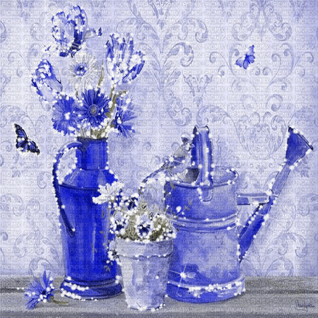 dolceluna background gif animated blue vintage - GIF animado gratis