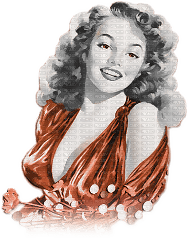 soave woman vintage pin up flowers black white - ilmainen png