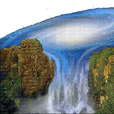 universe universum  univers tube sparkles  effect gif anime animated animation fond background landscape paysage fantasy fantaisie fantasie waterfall wasserfall chute d'eau tube - Animovaný GIF zadarmo