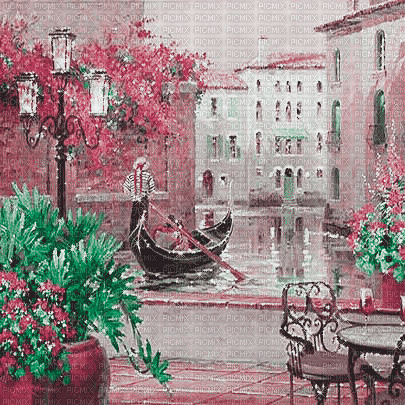 soave background animated   terrace pink green - 免费动画 GIF