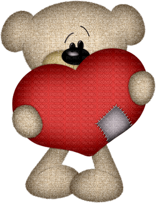 Kaz_Creations Deco Teddy Bear Love Heart Valentine's Hearts Colours - безплатен png