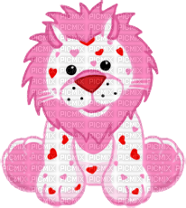 webkinz heart lion pink white and red - безплатен png