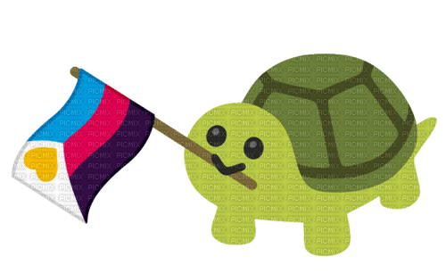 Polyamory pride turtle emoji - gratis png