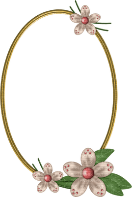 Kaz_Creations Deco Oval Frame Flowers Colours - png gratis