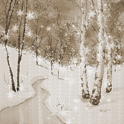 kikkapink winter snow background animated sepia - Gratis geanimeerde GIF