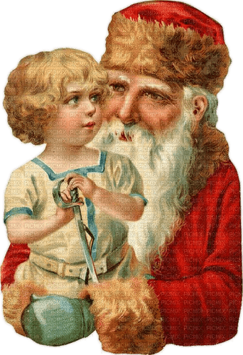 Weihnachtsmann, Kind, Vintage, Santa, Child - PNG gratuit