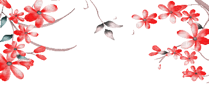 soave deco flowers  branch animated frame - Zdarma animovaný GIF