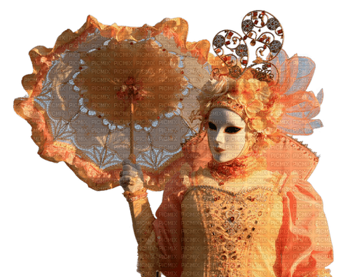 carnival Venice woman orange, sunshine3 - png gratuito