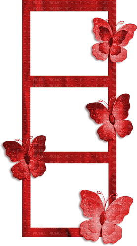 Frames.Butterflies.Red - Free PNG