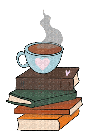 Coffee Book Heart  - Bogusia - GIF animado grátis