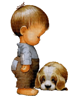 Boy & Dog  50000  milliseconds - Bezmaksas animēts GIF