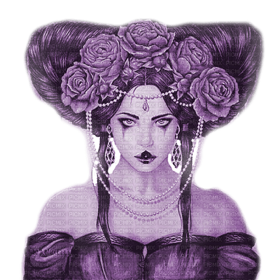 Y.A.M._Gothic Fantasy woman purple - besplatni png