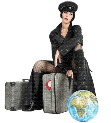 woman travel suitcase bp - darmowe png
