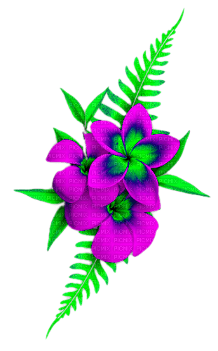 Flowers.Purple.Green.Blue - kostenlos png