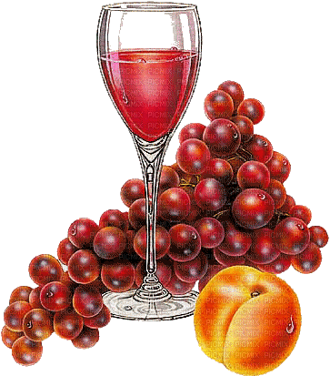 Wine and Fruit - Безплатен анимиран GIF