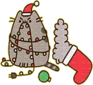 Pushheen merry christmas - Безплатен анимиран GIF