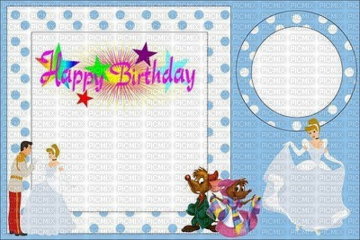image ink happy birthday Cinderella  Disney edited by me - bezmaksas png