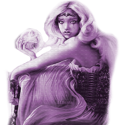 Y.A.M._Gothic Fantasy woman girl purple - darmowe png