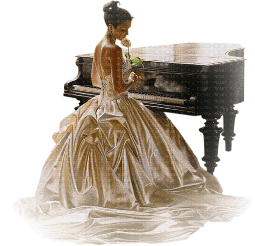 kvinna vid pianot - png gratuito
