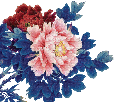 soave deco flowers animated oriental branch - Gratis geanimeerde GIF