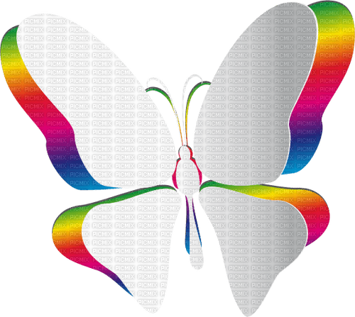 Papillon Blanc Arc-en-ciel:) - Free PNG