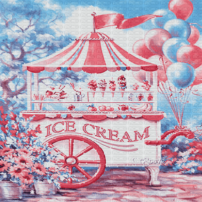 soave background  summer ice cream pink blue - Бесплатный анимированный гифка