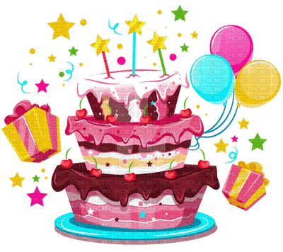balloon ballons birthday tube deco anniversaire party  ballon ballons geburtstag  present gift cake - PNG gratuit