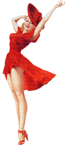 soave woman vintage pin up summer red - png gratuito
