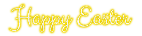 Happy Easter.Text.White.Yellow - ingyenes png