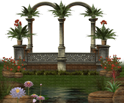 dolceluna deco spring flowers arch frame - бесплатно png