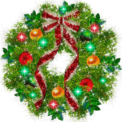 Christmas Wreath - GIF animé gratuit