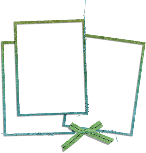 Triple Frames blue green stitching bow - besplatni png