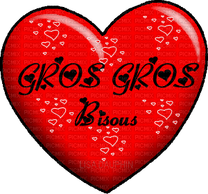 gros bisous du coeur - Безплатен анимиран GIF