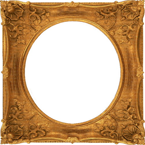 classic circular metal painting frame - png grátis