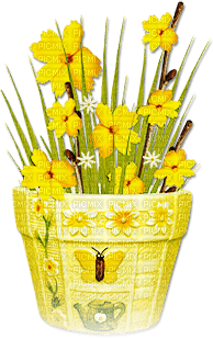 soave deco flowers vase garden   spring yellow - zadarmo png