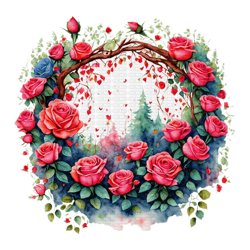 sm3 roses red vday image deco png - png gratuito