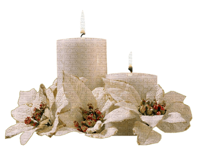 Candles and flowers - PNG gratuit