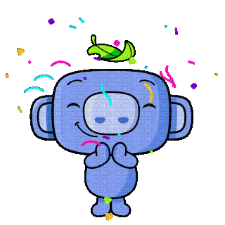 Congratulations, congratulations , birthday , happy , mignonne , cute ,  mignon , party , clap , clapping , wumpus , discord , sticker , emoji ,  blue , kawaii - Free animated GIF - PicMix