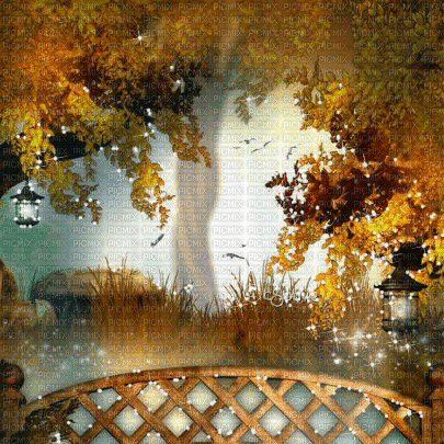 soave background animated autumn forest fantasy - 免费动画 GIF