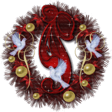 minou-ani-christmas-wreath-deco - Darmowy animowany GIF