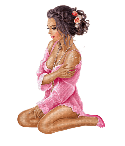 summer woman in pink by nataliplus - besplatni png