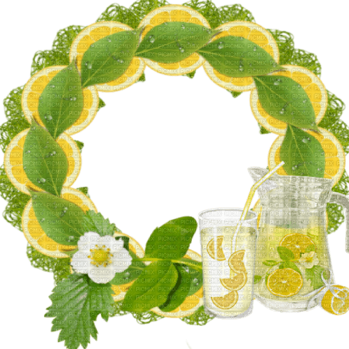 dolceluna lemon circle frame summer - бесплатно png